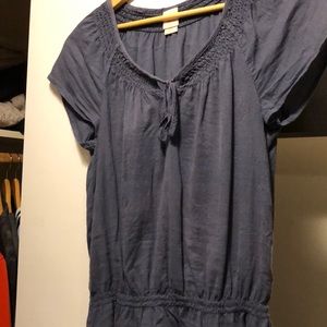 Blue peasant blouses